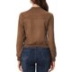 thumbnail image 3 of INSPIRE CHIC Chaqueta de Imitación de Gamuza para Mujer con Cuello Alto, Cremallera, Diseño Recortado y Bolsillos XS Marrón, 3 of 6