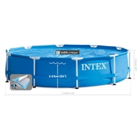 Piscina Estructural Redonda Intex 28202 Con Capacidad De 4.485 Litros De 305Cm De Diámetro 76 Cm Alto Azul Diseño Mosaico