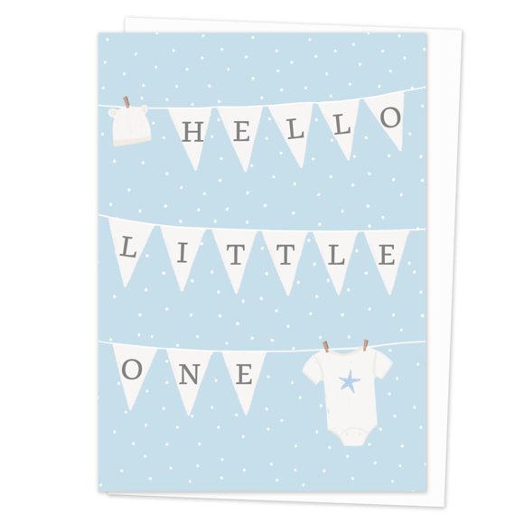 Tarjeta de Felicitación Dotty about Paper Bebé Nuevo Azul 18 x 13 cm