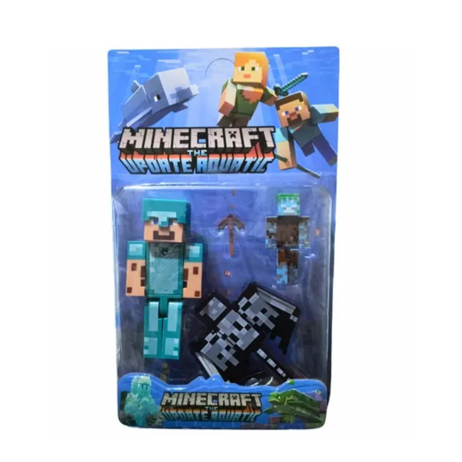Genérico - Juguete Figuras Set Minecraft Aquatic 4 Piezas Accesorios