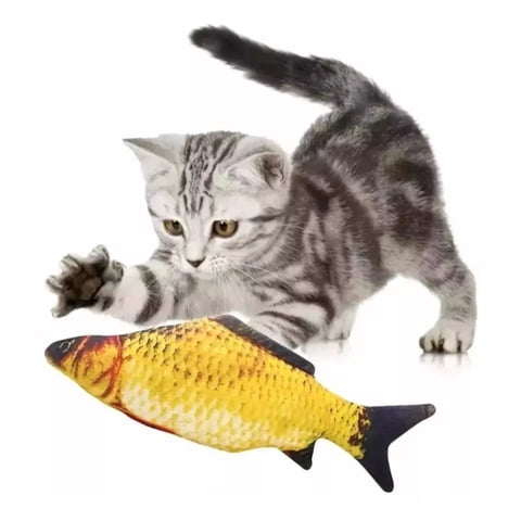 Defensor Forever - Pez De Peluche Con Movimiento Para Gatos Pez Amarillo