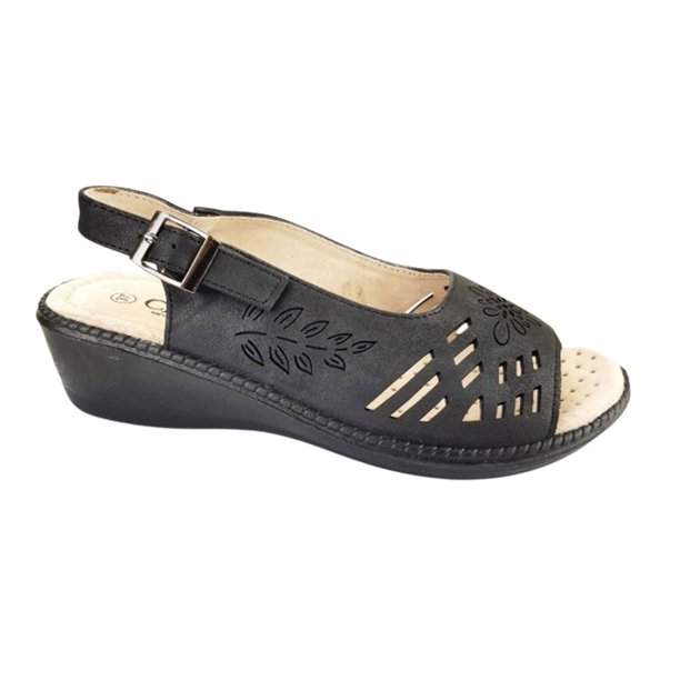 Sandalia Chalada Mujer Lupe-3 Negro Comfort