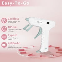 Jenabom - Pistola De Pegamento Caliente Inalámbrica Blanca, Mini Pistola De Pegamento Recargable De Calentamiento Rápido, Ideal Para Manualidades, Manualidades Y Decoración (Barras De Pegamento No Incluidas)