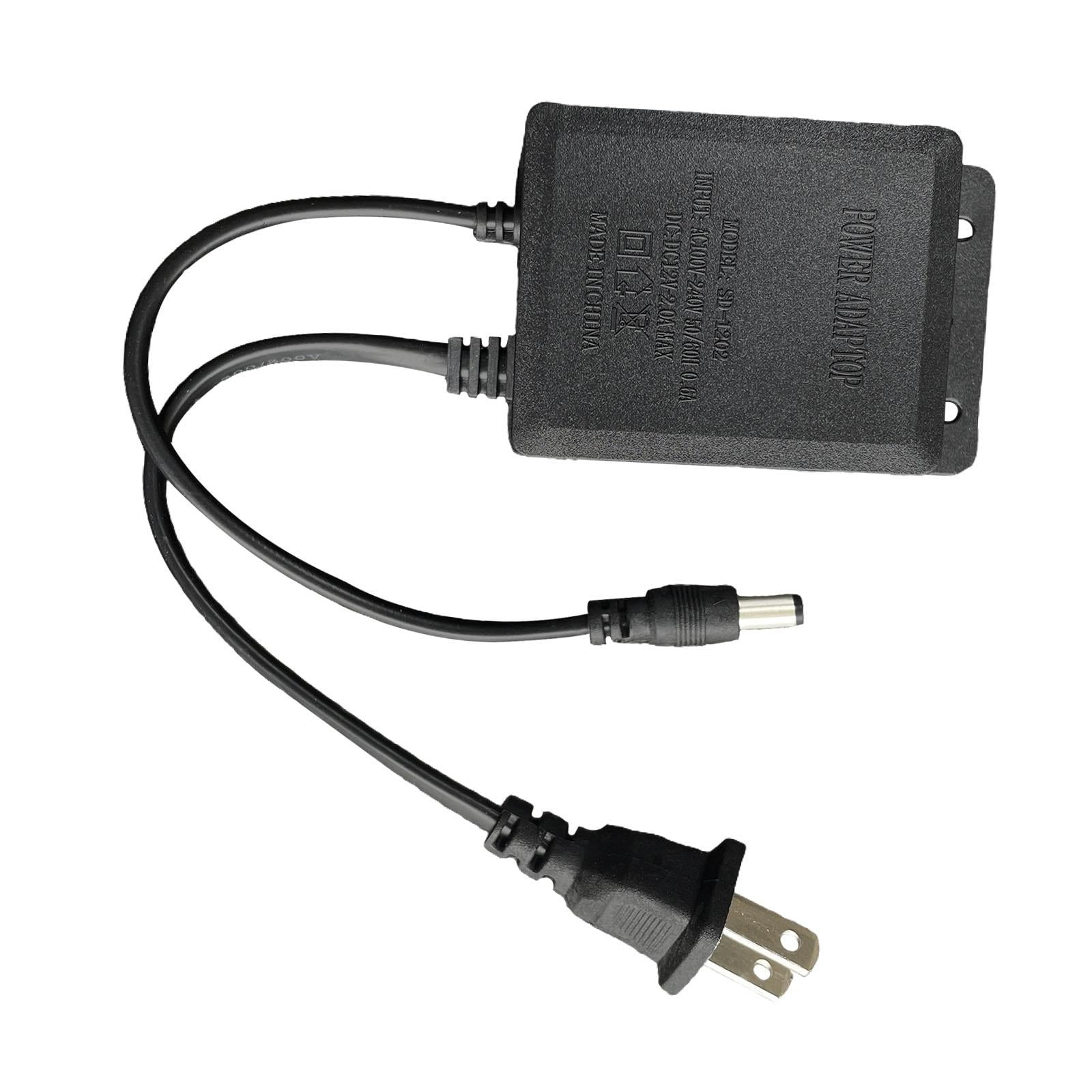 Ioensy - Cargador Adaptador De Ca De 12v 2a, Enchufe De Pared Resistente Para Luces De Tira Led, Enrutador, Negro