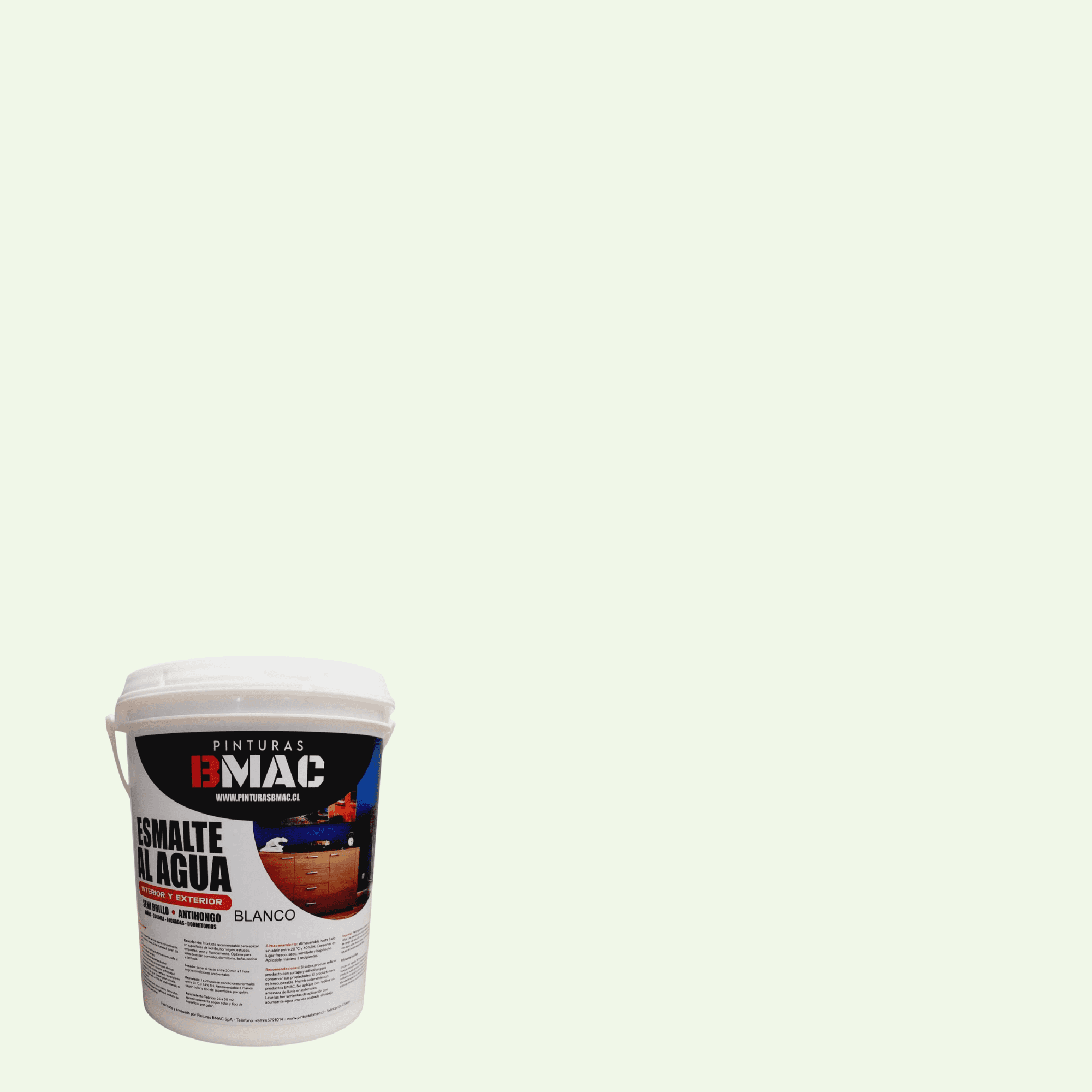 Bmac - Esmalte Al Agua Blanco Invierno Semibirllo Galon