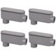 thumbnail image 1 of Cuerpo de conduit PVC rígido tipo LB de 3/4 pulgada, paquete de 4, CKVIHAV, gris, 1 of 7