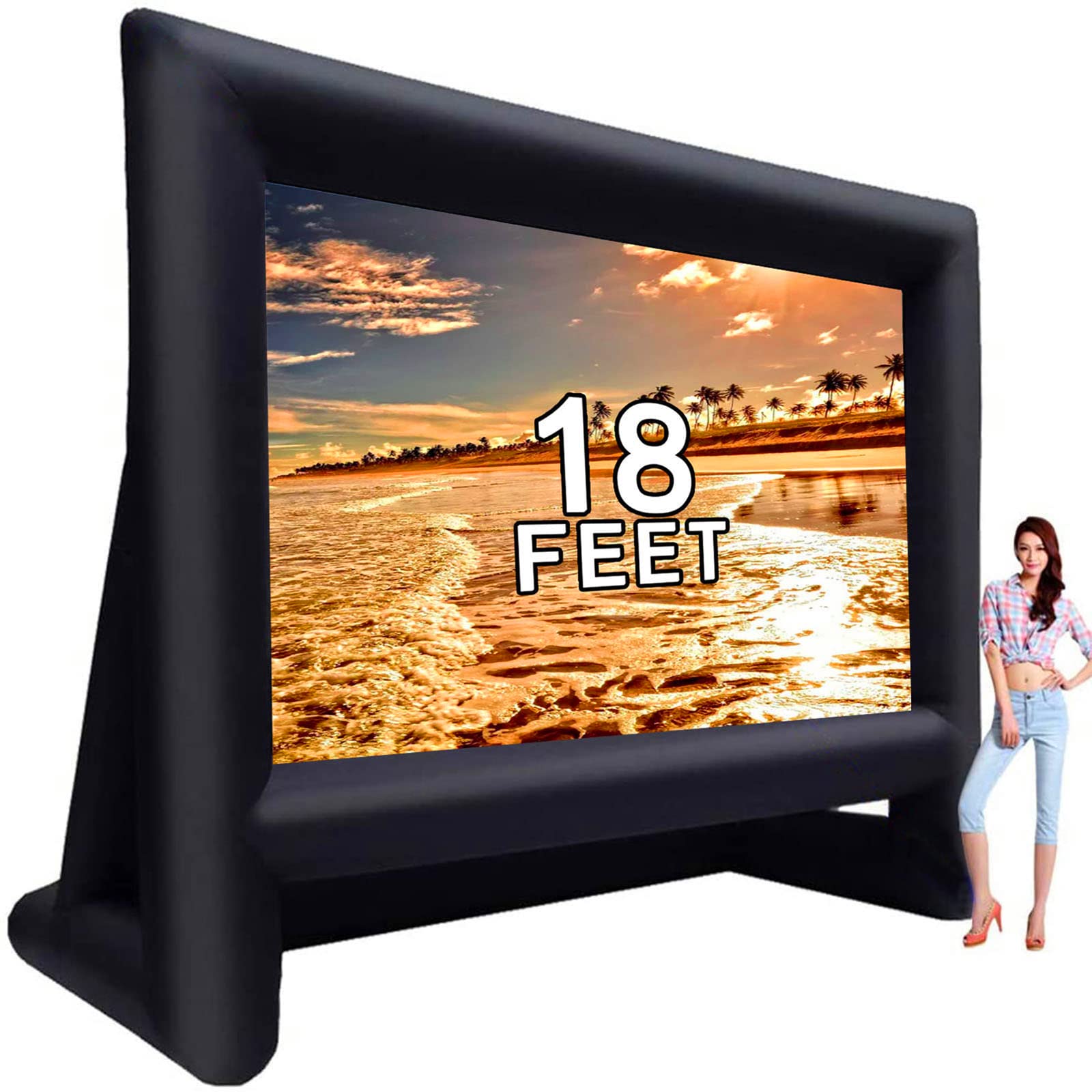 Proyector Inflable Para Exteriores, Pantalla De Cine Gyuem De 18 Pies