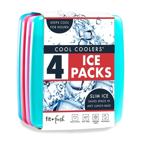 Enfriadores Ice Packs Cool Paquete De 4 Delgados Y Reutilizables