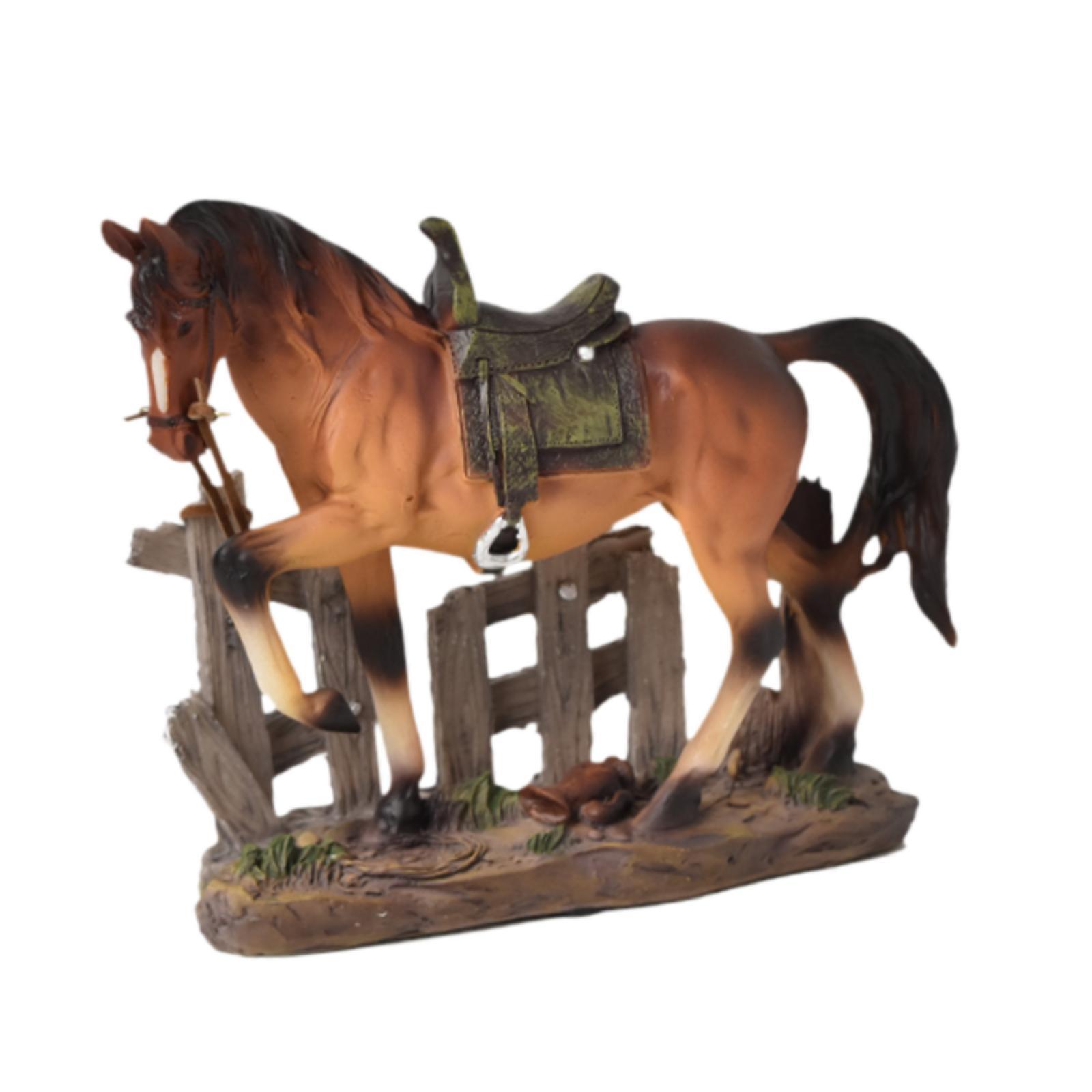 Bothyi - Colección De Estatuas De Caballos, Adorno Artesanal De Arte Moderno Para Estante De Entrada, Dormitorio, Marrón