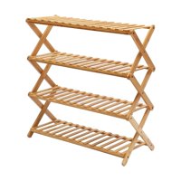 Importclick - Zapatero Organizador De Madera 4 Niveles Café Claro