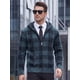 thumbnail image 5 of INSPIRE CHIC Chaqueta de Suéter de Punto a Cuadros con Forro de Lana y Cremallera con Capucha para Hombre L Azul Oscuro, 5 of 6
