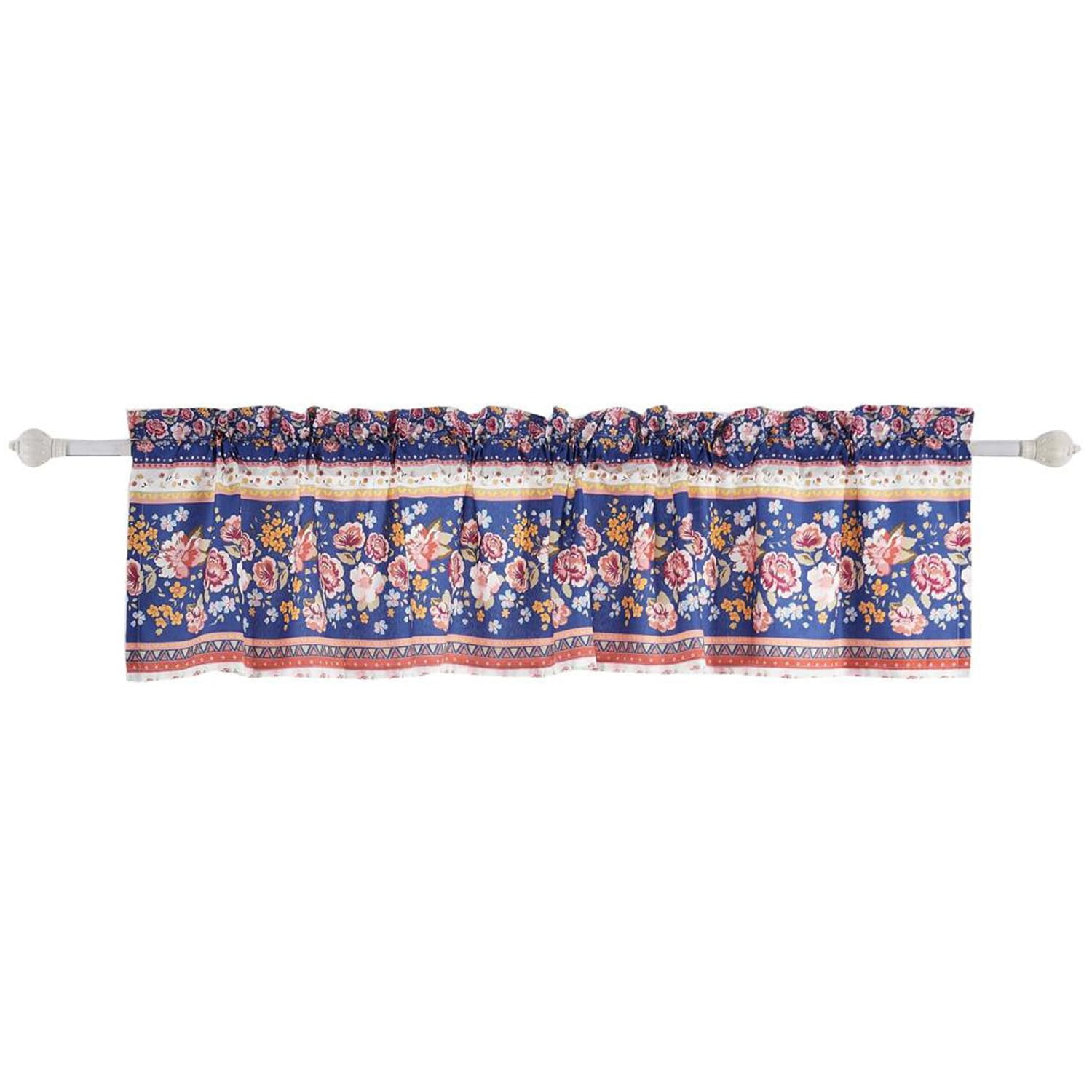 Greenland Home Fashions - Cenefa Para Ventana Greenland Home Melania 84 X 40 Cm, Color Azul Americano