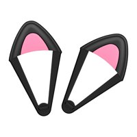 Bothyi - 2 Uds Orejas De Gato Accesorio Silicona Lindo Para Auriculares De Juego Negro Rosa