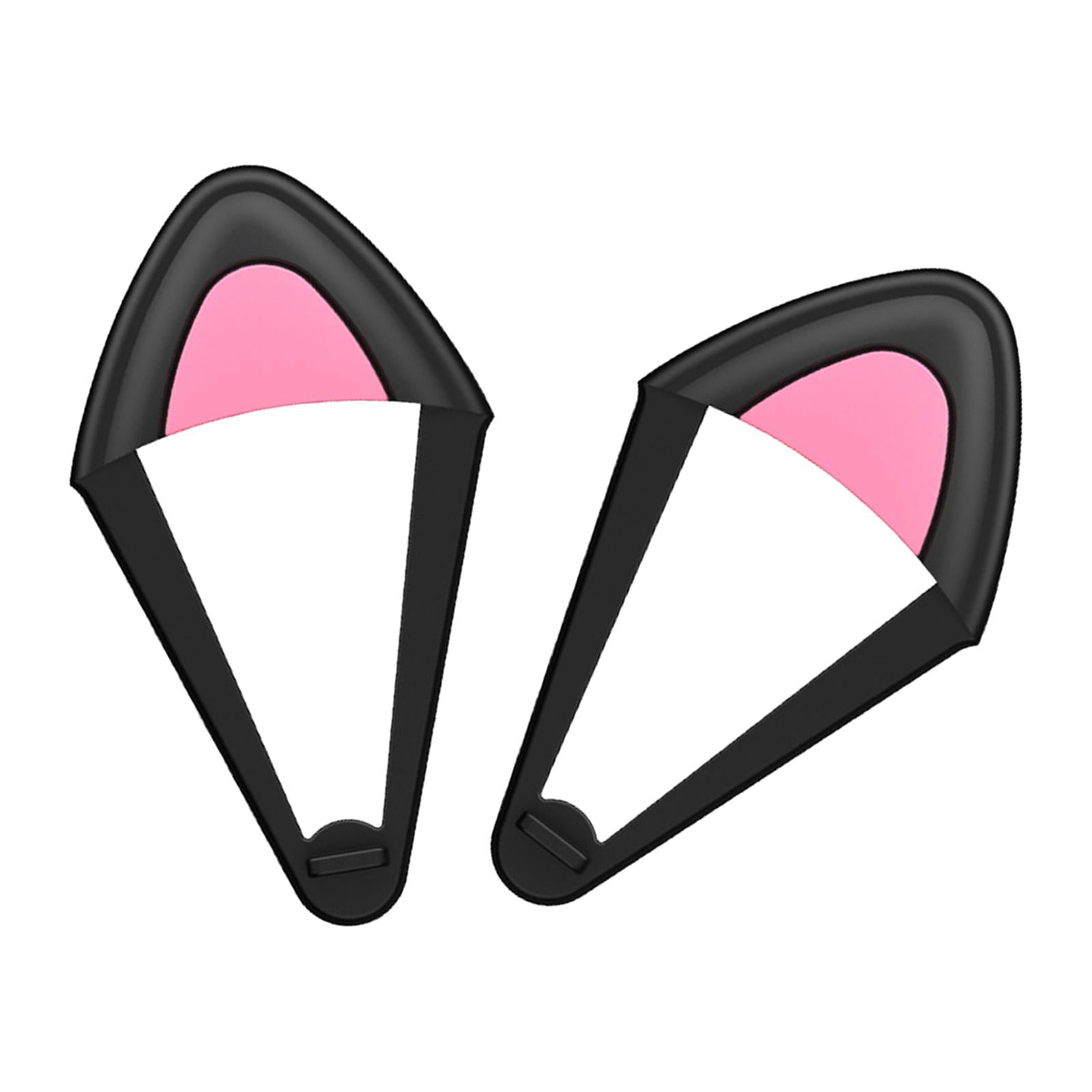 Bothyi - 2 Uds Orejas De Gato Accesorio Silicona Lindo Para Auriculares De Juego Negro Rosa
