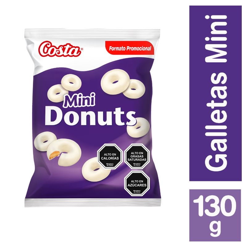 Galleta Bañada Mini Donuts Blanco 130 g Costa