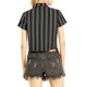 thumbnail image 3 of INSPIRE CHIC Camisa de Mujer a Rayas con Botones, Manga Corta, Nudo Frontal, Talla M, Negro, 3 of 7