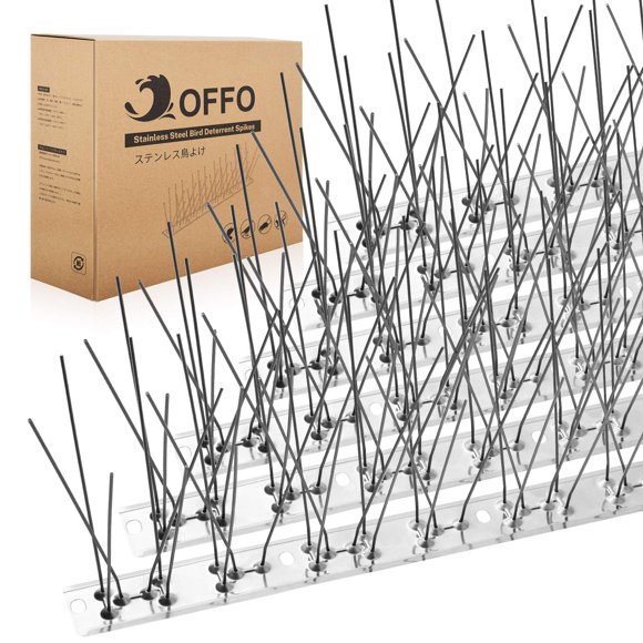 Púas anti-pájaros OFFO 148 cm de acero inoxidable preensambladas