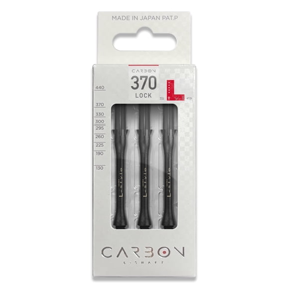 Juego de 3 ejes de dardos L‑style de carbono 370 delgados