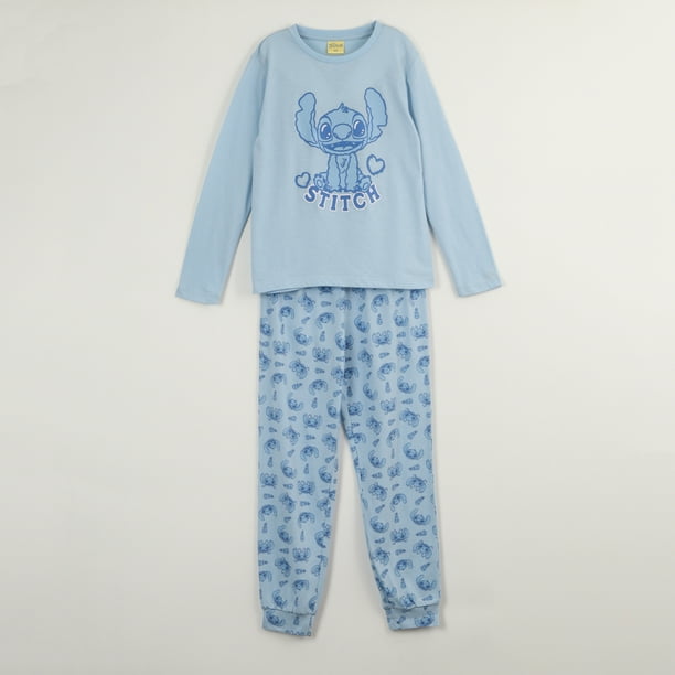 Conjunto Pijama Niña Lilo & Stitch Mono Celeste Disney