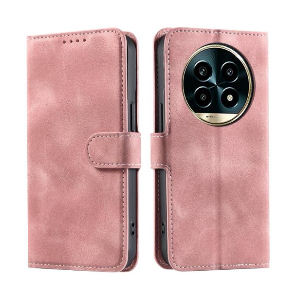 Funda Cartera para Realme 13 Plus Tapa con Ranuras, Soporte y Correa Rosa