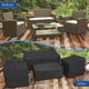 thumbnail image 2 of Juego de 4 muebles de patio resistentes al agua, de ratán, resistentes al viento, con hebilla de cinturón y cordón negro., 2 of 5
