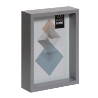 Vgo - Marco Madera Box Con Profundidad Gris 10X15 Cm