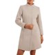 thumbnail image 2 of Abrigo de Cuello Alto INSPIRE CHIC para Mujer, Manga Larga, Ropa de Invierno XL Beige, 2 of 6