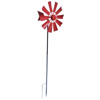Ioensy - Metal Viento Spinner Jardín Molino De Viento Al Aire Libre Patio Césped Molinete Decoración Rojo
