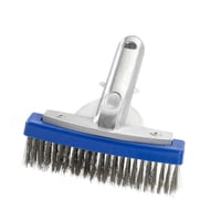 Magideal - Cepillo De Piscina De 5 Pulgadas Con Mango De Aluminio, Robusto, Cepillo De Limpieza Profesional Para Piscinas, Cerdas De Alambre Para Bañeras De Esqu