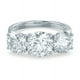 thumbnail image 1 of Elegant 4.0 Ct Moissanite Engagement Ring - 3-Stone Prong Set in Silver Plated 18k Platinum - Colorless Moissanites (D-F), 1 of 4