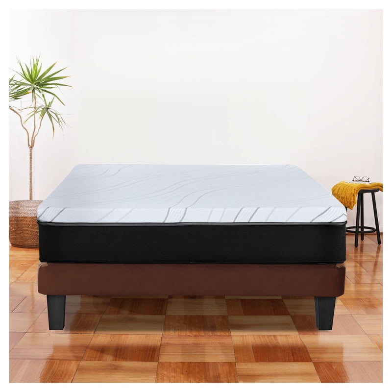 Latam Home - Cama Zen Best Full Colchon Pro Tela Velvet Chocolate
