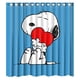 thumbnail image 1 of Cortina de ducha Snoopy Love, juego de cortinas de baño con ganchos, tamaño 66 x 72 pulgadas, 1 of 3