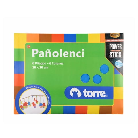 Torre - Pañolenci 6 Pliegos / 6 Colores 20X30Cms