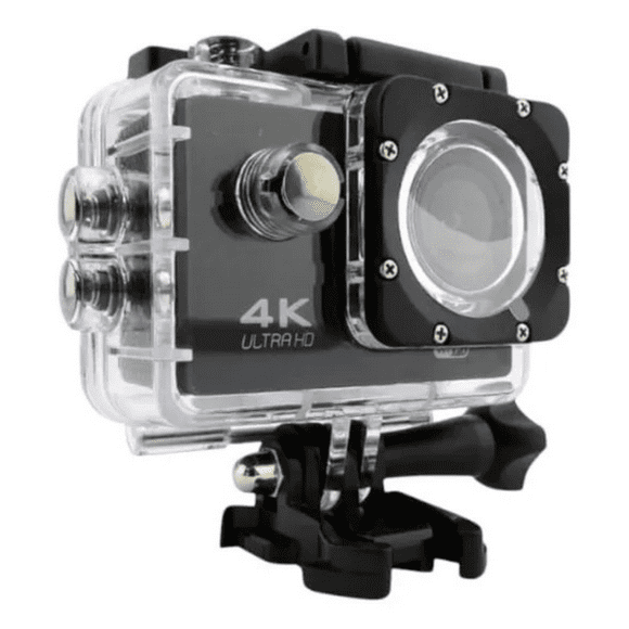 Cámara Deportiva (action Cam) 4k Ultra Hd Sumergible 30m NEGRO