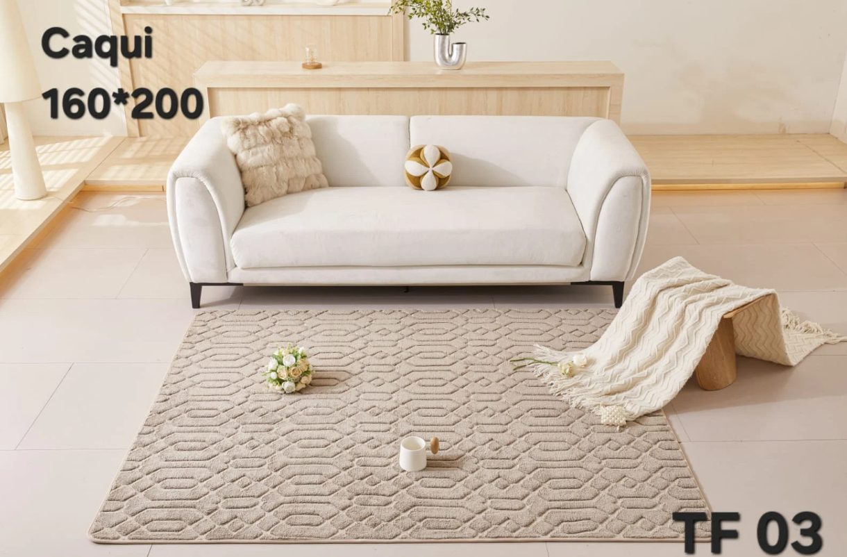 Angeles Del Hogar - Alfombra Jacquard De Algodon 160X200Cm Caqui