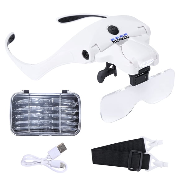 Lupas YOCTOSUN con 4 luces LED y 5 lentes 1X-3.5X