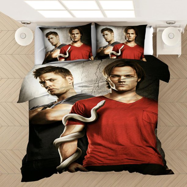 Supernatural Bedding Set Duvet Covers Supernatural TV Series Sam Dean Comforter Bedding Sets Bedclothes Bed Linen(NO Sheet) Bed Sheets