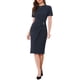 thumbnail image 2 of INSPIRA CHIC Vestidos de Trabajo para Mujeres Cuello Redondo Manga Corta Oficina de Negocios Vestido Envolvente 2026 S Azul Real, 2 of 6