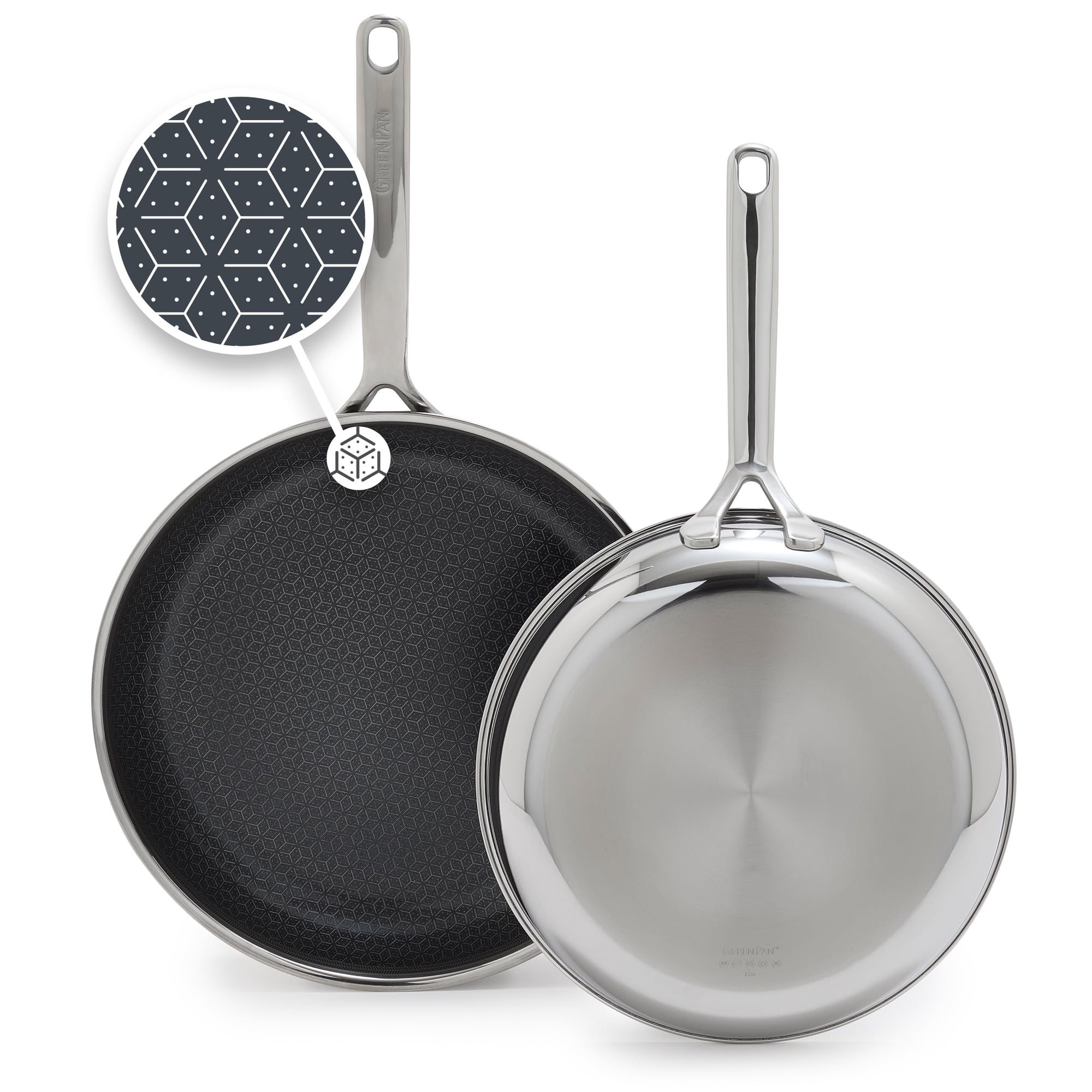 Juego De Sartenes Greenpan Spectra 10 Y 12 Hybrid Tri-ply Ss