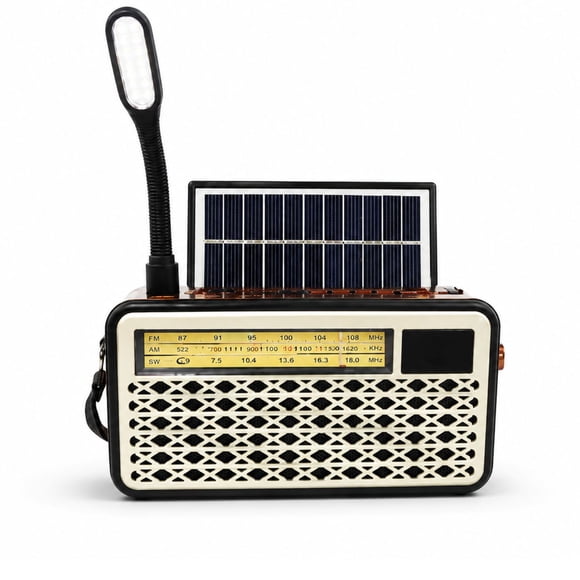 Radio Retro Solar Bluetooth FM AM USB Linterna Gold - PS