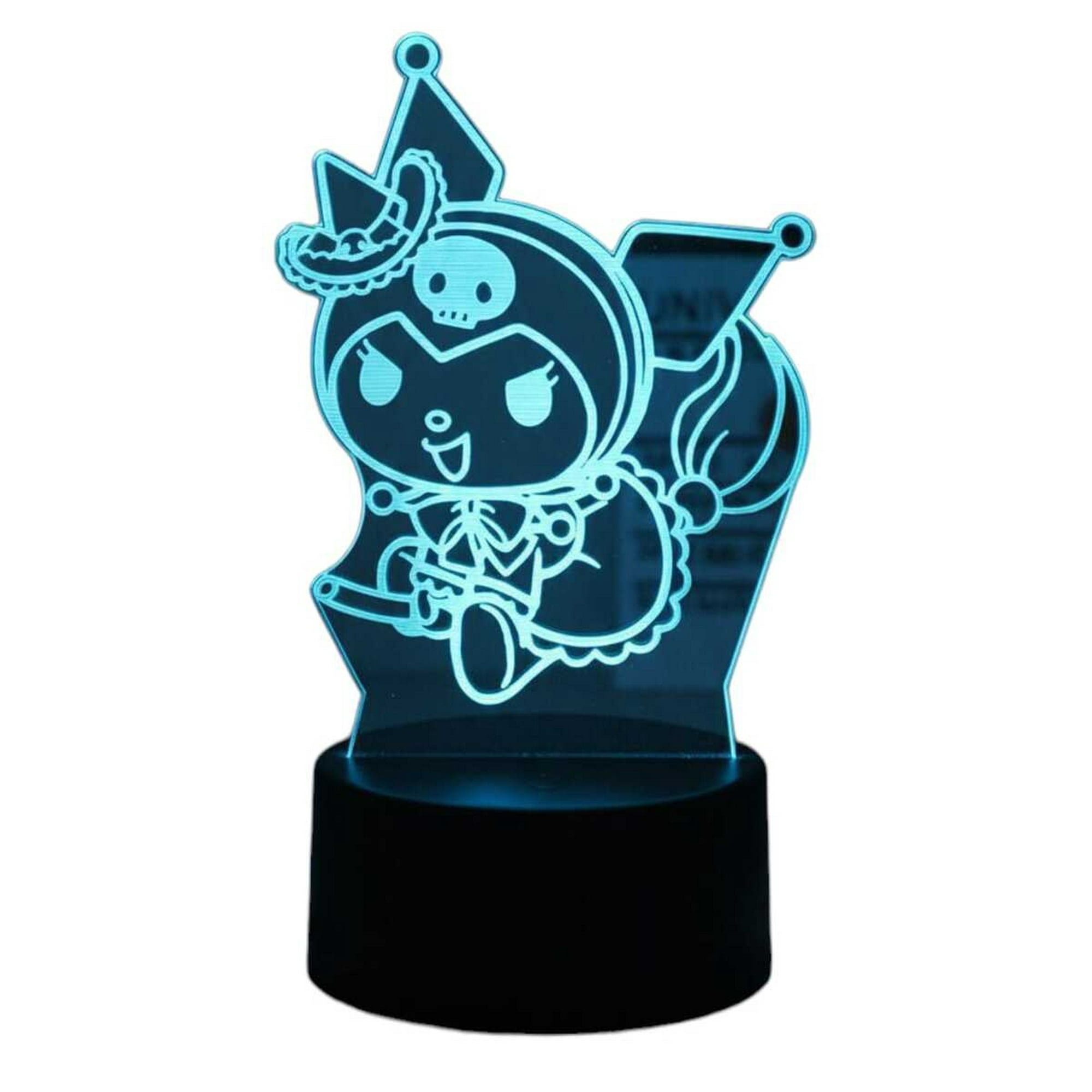 Lampara Ilusion 3d Kuromi Ii De 7 Colores, Base Touch