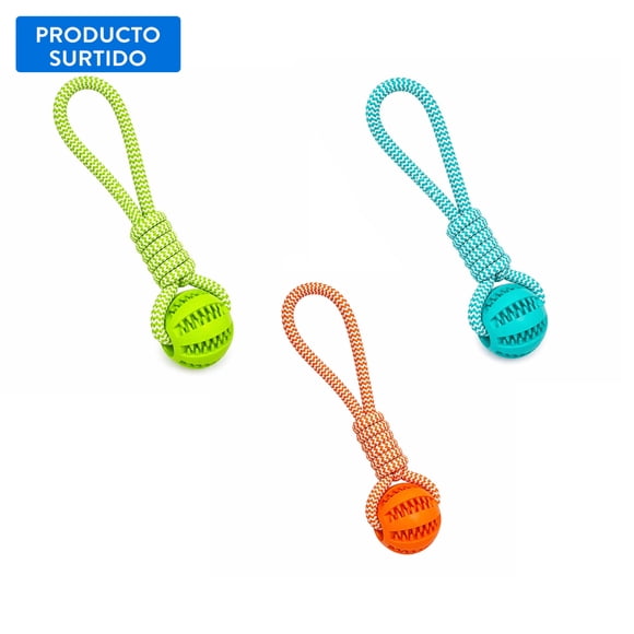 Juguete para Perro Pelota Tenis Cuerda, 1 Un