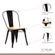 thumbnail image 3 of Silla Tolix de Comedor o Terraza Exterior con asiento de madera Clara - Negra, 3 of 4