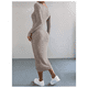 thumbnail image 2 of Vestido Ajustado Largo Tejido Canale Cuello En V, 2 of 6