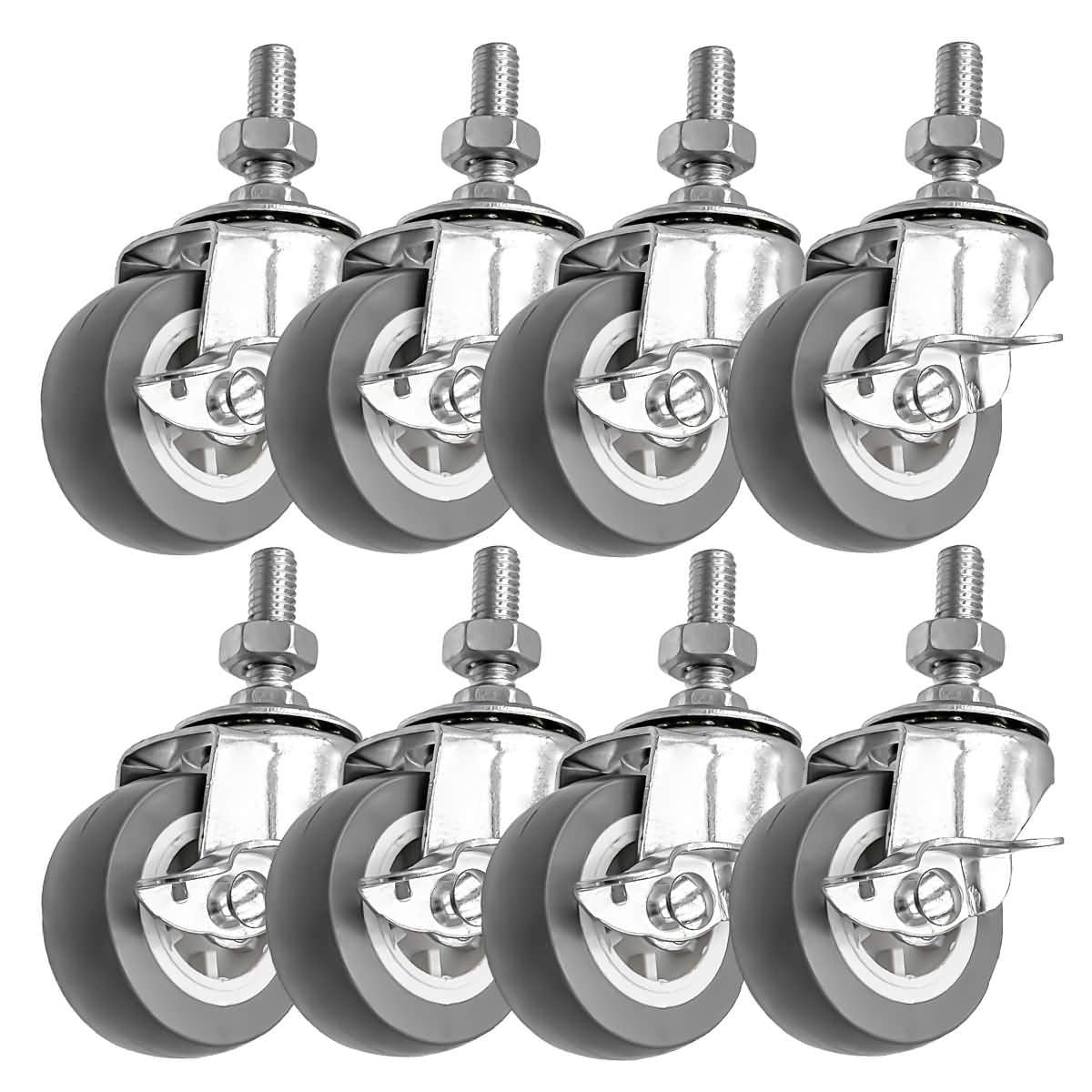 Rueda Caster Factorduty De 2 Pulgadas Gris Con Freno De Bloqueo X8