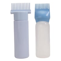Magideal - 2 Botellas Aplicadoras De Peine De Para Tinte De Cabello, Cepillos Vacíos Recargables Con Aplicadores De Aceite De Escala Graduada Para Salón De Azul