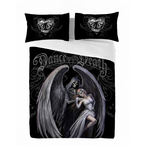 Anne Stokes Dance death-themed down comforter and pillowcase set Super 3-Piece Bedding Set (1 Duvet Cover + 2 Pillow Shams)
