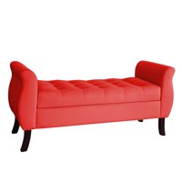Genérico - Banqueta Baul Atenas Color Rojo