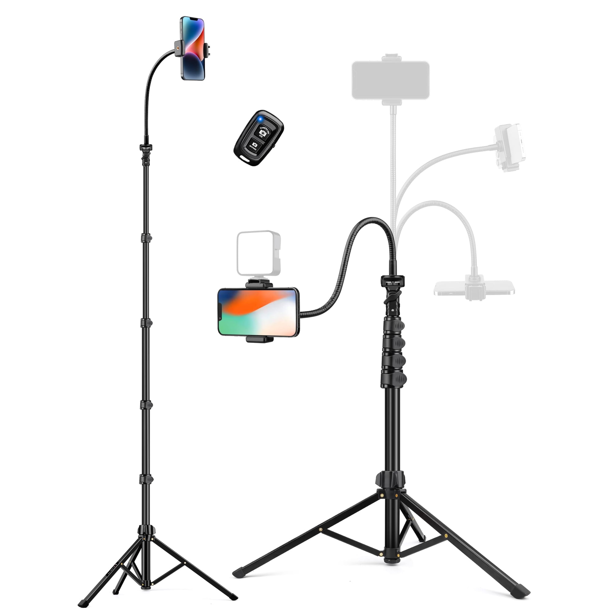 Victiv - Trípode Para Teléfono De 86 Cm De Alto Con Cuello De Cisne Flexible Y Control Remoto