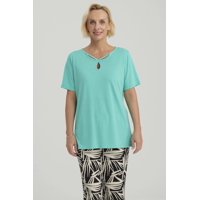 Fashionspark - Polera Mujer Lisa Apertura Turquesa - Ll